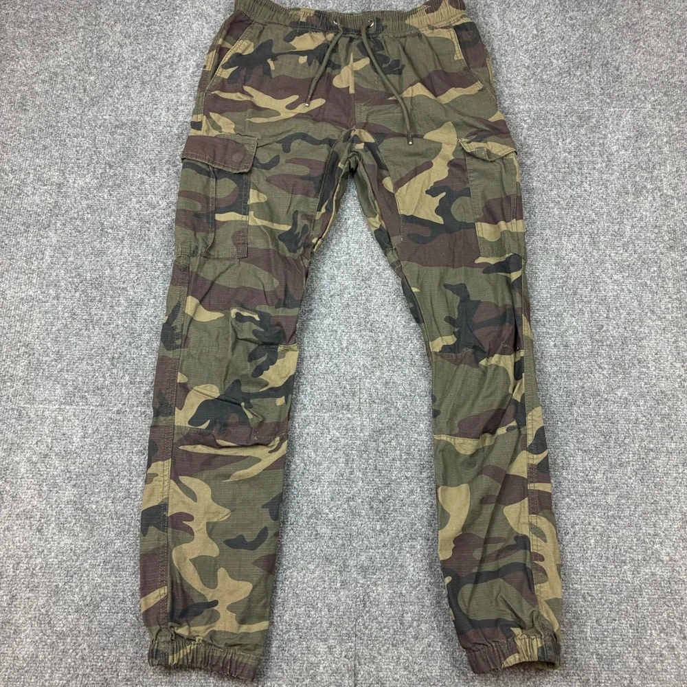 CSG Mens Size Medium 30x30 Camo Ripstop Cargo Jogger Pants Green Brown